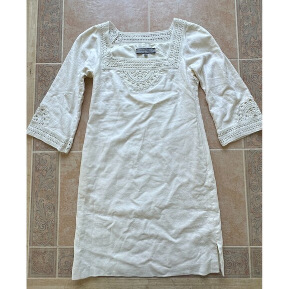 Anne Klein Linen Blend lined -Ivory Dress Size  2 - Picture 3 of 12